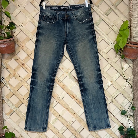 Ring Of Fire Jeans Men’s 30x32 Slim Straight Los Angeles Denim - Picture 1 of 8